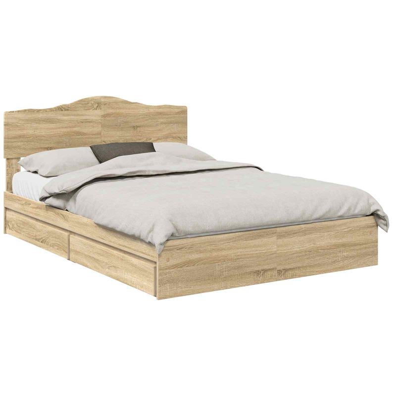 Łóżko WaszeMeble z Szufladami 140x200 cm Brązowe WM-3413091 1 szt.