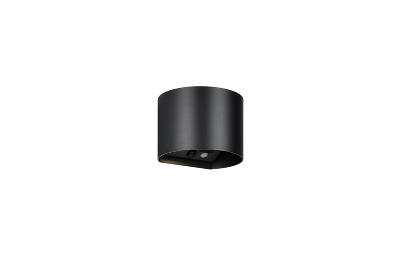 Kinkiet zewnętrzny góra dół półokrągły z czujnikiem ruchu RL GENIE czarna LED 1W 3000K 300lm IP44 wym:10x12x12cm - 1 szt.