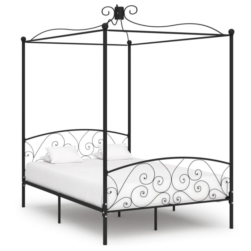Łóżko Metalowe WaszeMeble 120x200 cm Czarne WM-284476 1 szt.