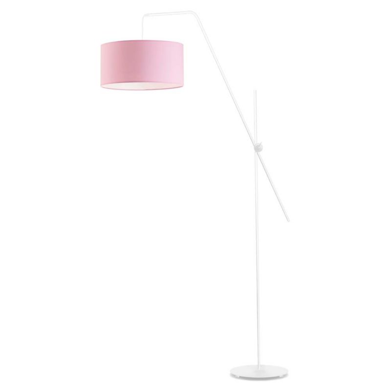 Lampa stojąca Volta Light Factory podłogowa przegubowa regulowana z abażurem różowy walec MODERN 1szt.