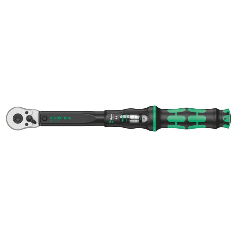 Klucz dynamometryczny Wera Click-Torque B 2 z grzechotką dwukierunkową, 20-100 Nm, 3/8" x 20-100 Nm, 05075611001, 1szt.