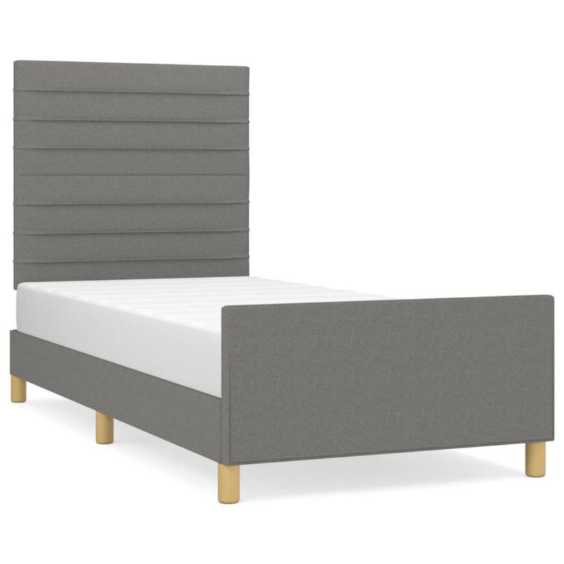 Łóżko tapicerowane WaszeMeble 100x200 cm ciemnoszare WM-3125115 1 szt.