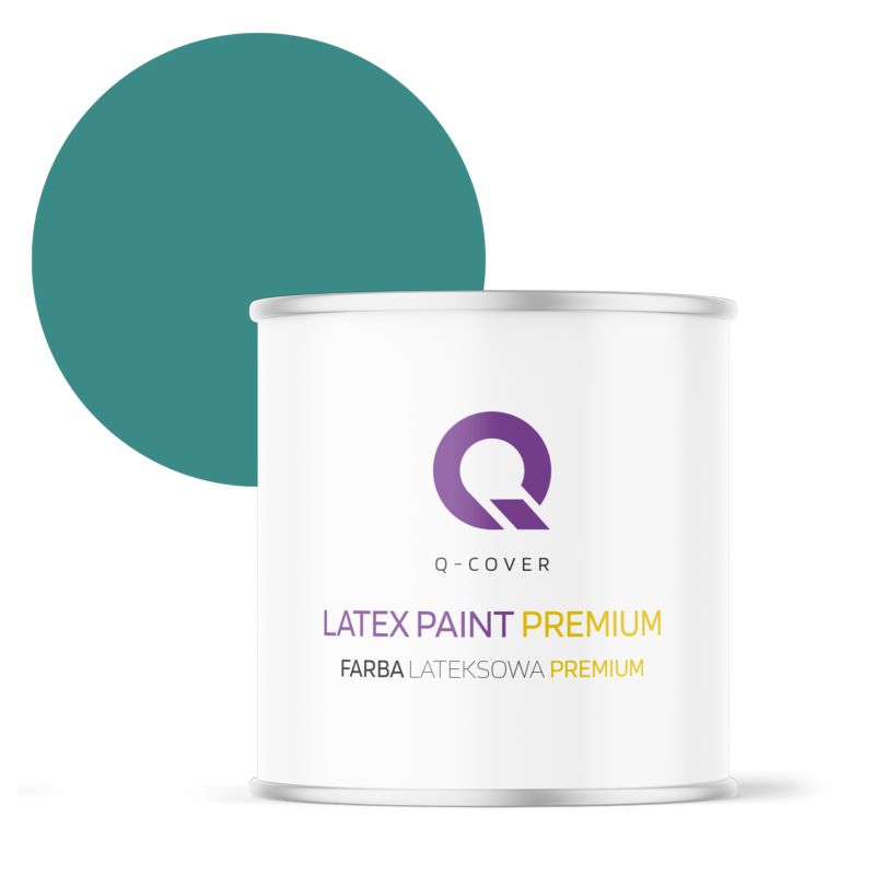 Farba Lateksowa Premium Plamoodporna do Ścian i Sufitów Q-Cover Turkusowy ciemny H1421 Głęboki Mat 2L