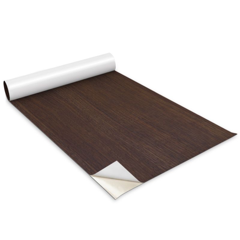 Folia Dekoracyjna Na Meble Wallfluent 100x50 cm Ciemne deski dąb Odporna Folia Samoprzylepna Mat 1 rol.