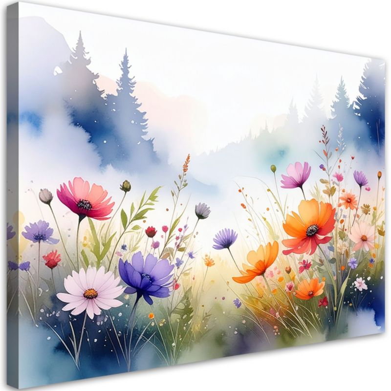 Obraz do salonu sypialni kuchni biura loftu Feeby Polne kwiaty las 60x40cm 1szt