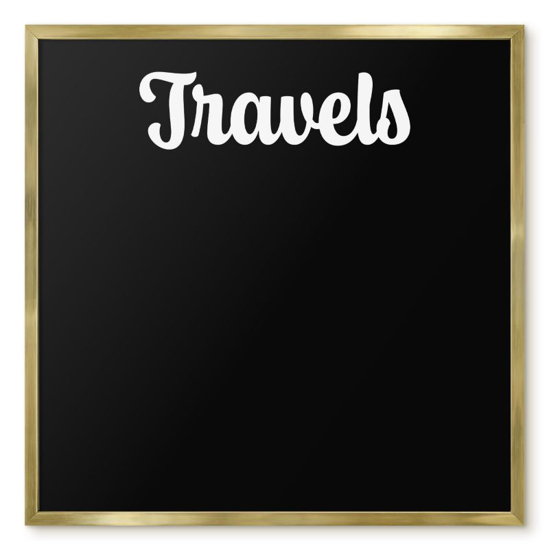 Magnetyczna Tablica Ścienna Tulup 50x50 cm Travels 6 - Złota rama Do salonu, sypialni 1 szt.