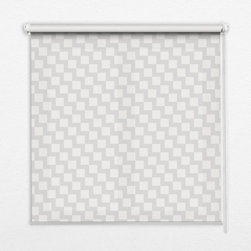 Roleta Okienna Tulup 120x140 cm Szare Kwadraty Montaż do ściany/sufitu 1 szt.