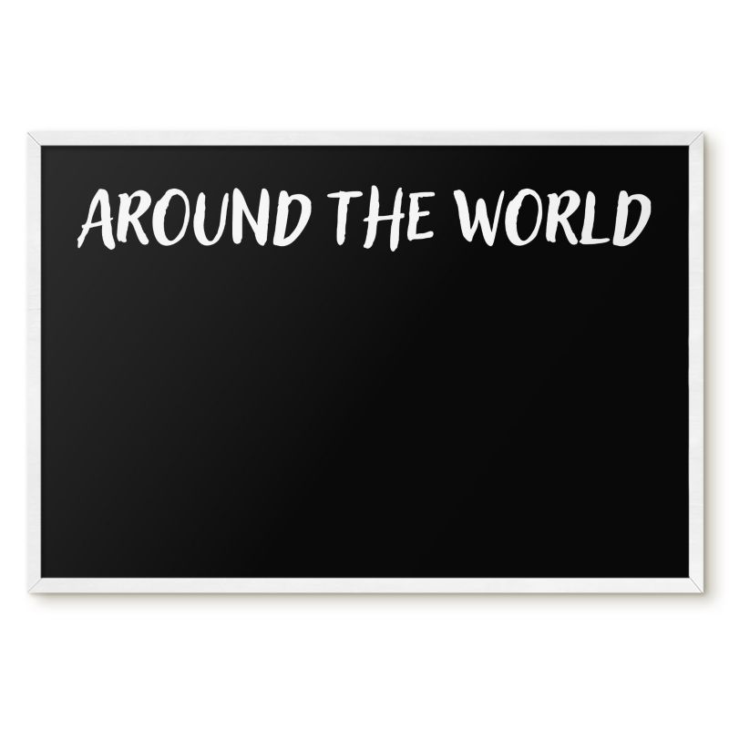 Tablica Magnetyczna Do Sypialni Tulup 60x40 cm Around the world 5 - Biała rama Do salonu, sypialni 1 szt.