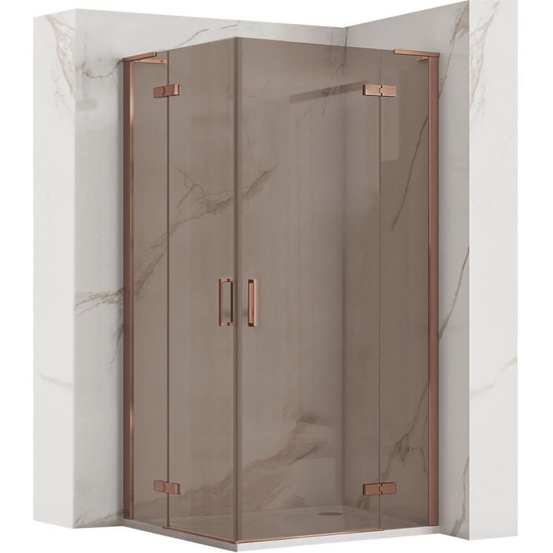 Kabina Prysznicowa Rea Hugo Double 80X80 Miedź Szczotkowana 80X80X200,5Cm 1 Szt