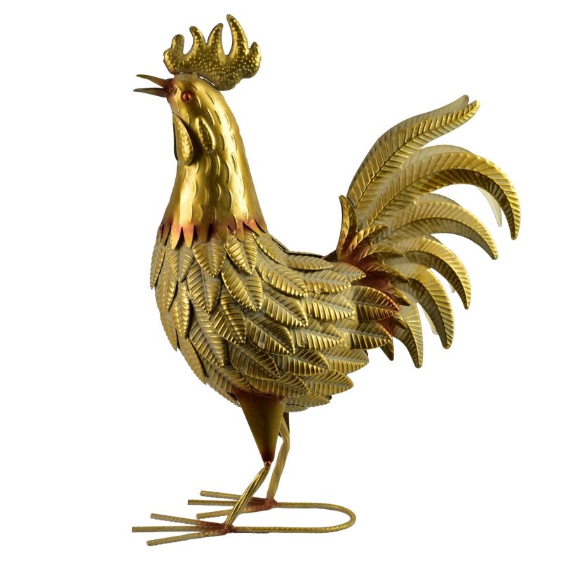 Metalowa figura kogut Mondex Cedric 15x42x53 cm złoty 1szt