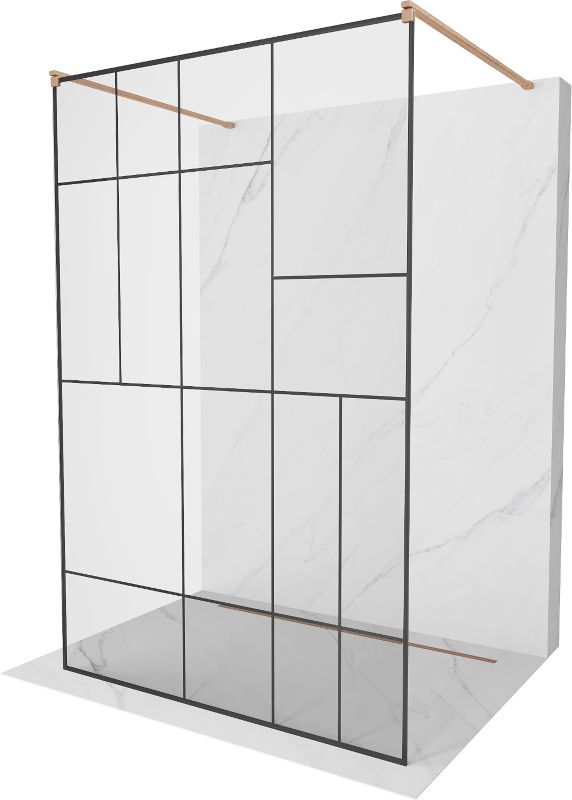 Ścianka prysznicowa Mexen Kioto czarny wzór 140x200 cm 800-140-002-65-78 1 szt.