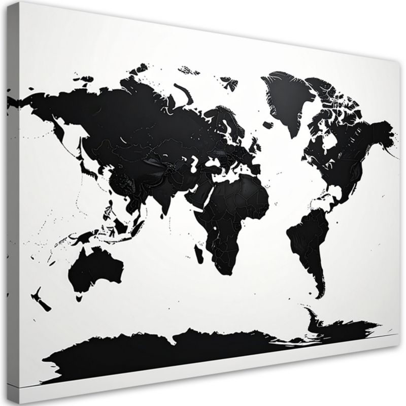 Obraz do salonu sypialni kuchni biura loftu Feeby Czarno biała mapa 100x70cm 1szt