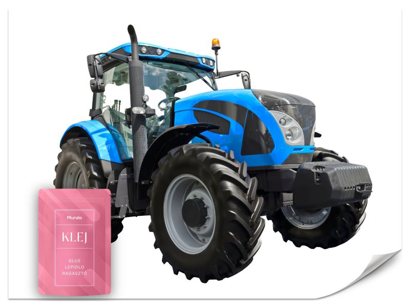 Fototapeta Muralo Niebieski Traktor Dekoracja Do Pokoju Młodzieżowego 500x350 cm 1szt.