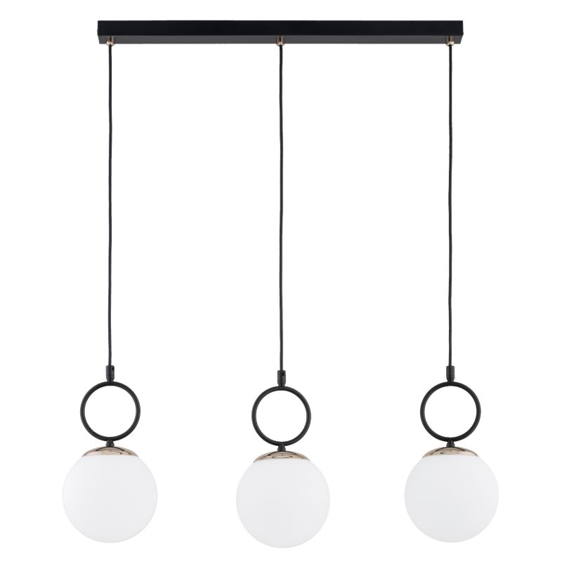 Lampa wisząca białe kule Alfa LISTER czarna 3xE14x10W IP20 wym:95x15x72cm - 1 szt.