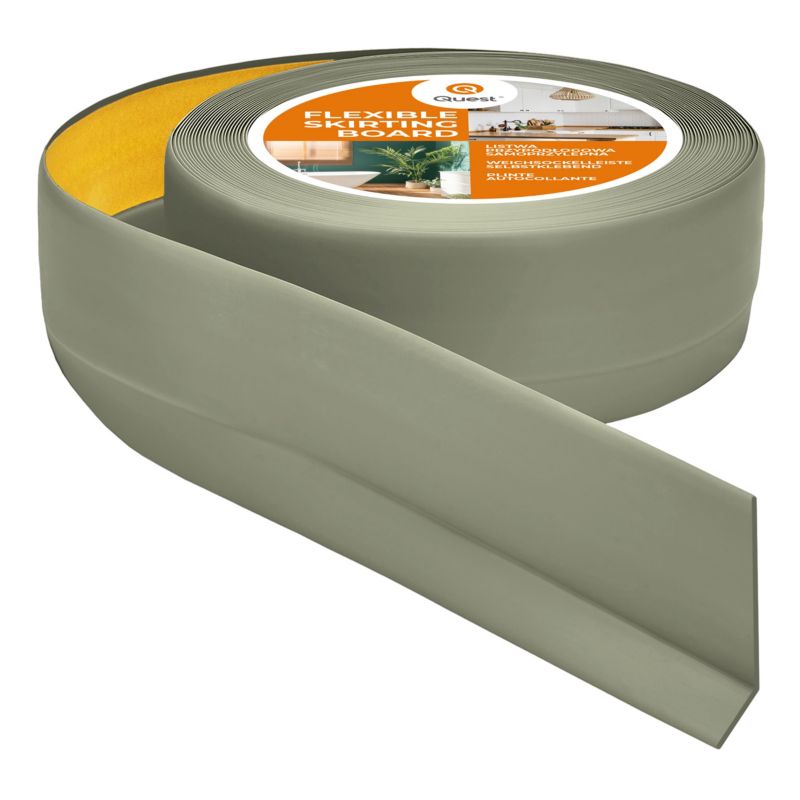 Listwa przypodłogowa PCV 50x20 mm QUEST, samoprzylepna elastyczna, miękka listwa podłogowa, cokołowa - 15m, oliwkowy, 1 szt.