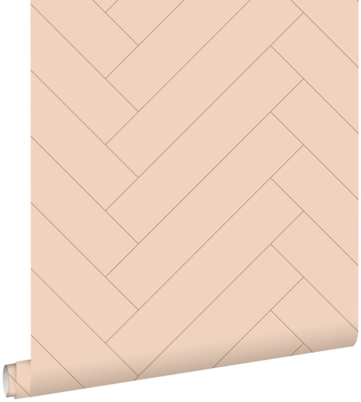 Tapeta ESTAhome motyw jodełki terakoty różowej 50 x 900 cm - 1 rol.
