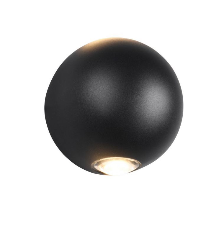 Kinkiet zewnętrzny kula góra-dół Trio AVISIO czarny matowy LED 2W 3000K 500lm IP54 wym:10,5x10,5x10,5cm - 1 szt.