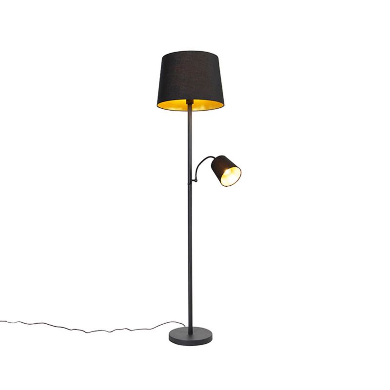 Classicantique ramię do czytania Qazqa Retro 1597 czarny żarówkami LED 9W E27 2700k 6500k ściemnialny z 2 punktami 1 szt.