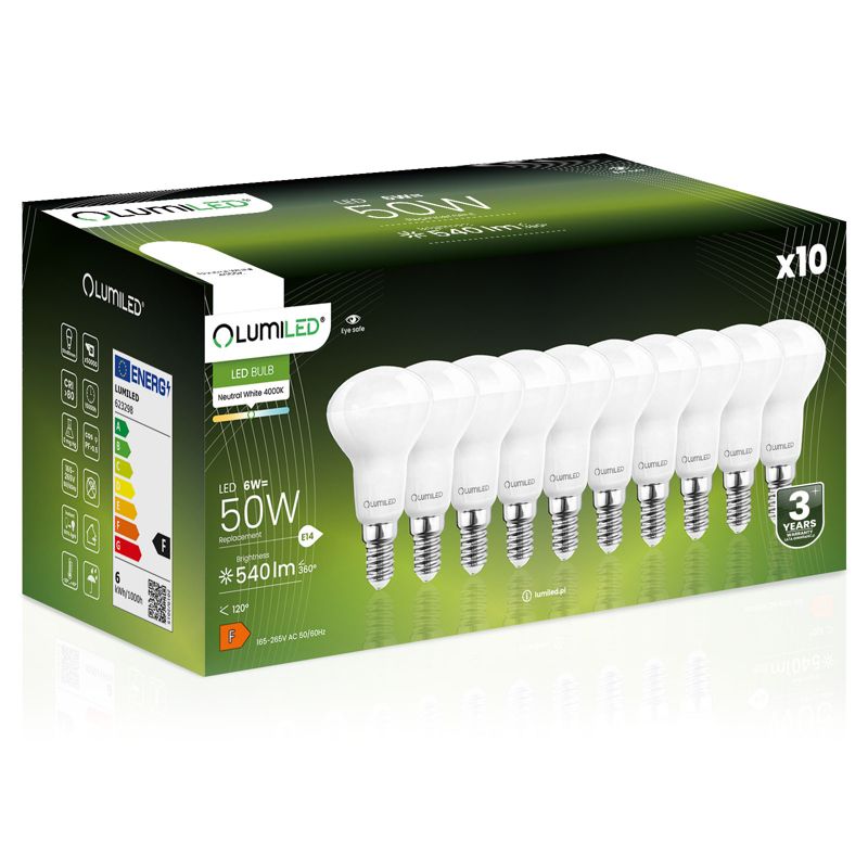 Żarówka LED Lumiled E14 Reflektor R50 6W 540lm 4000K 120st 10 szt.