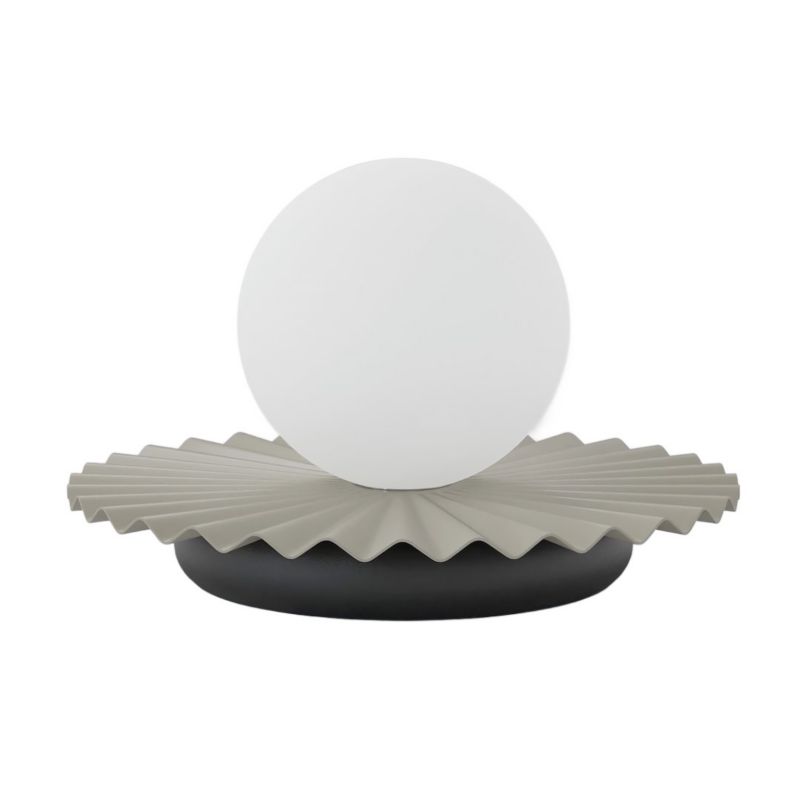 Lampa stołowa falowana rozeta szklana kula Emibig UMBRA beżowa 1xG9x8W IP20 wym:13x20x20cm - 1 szt.
