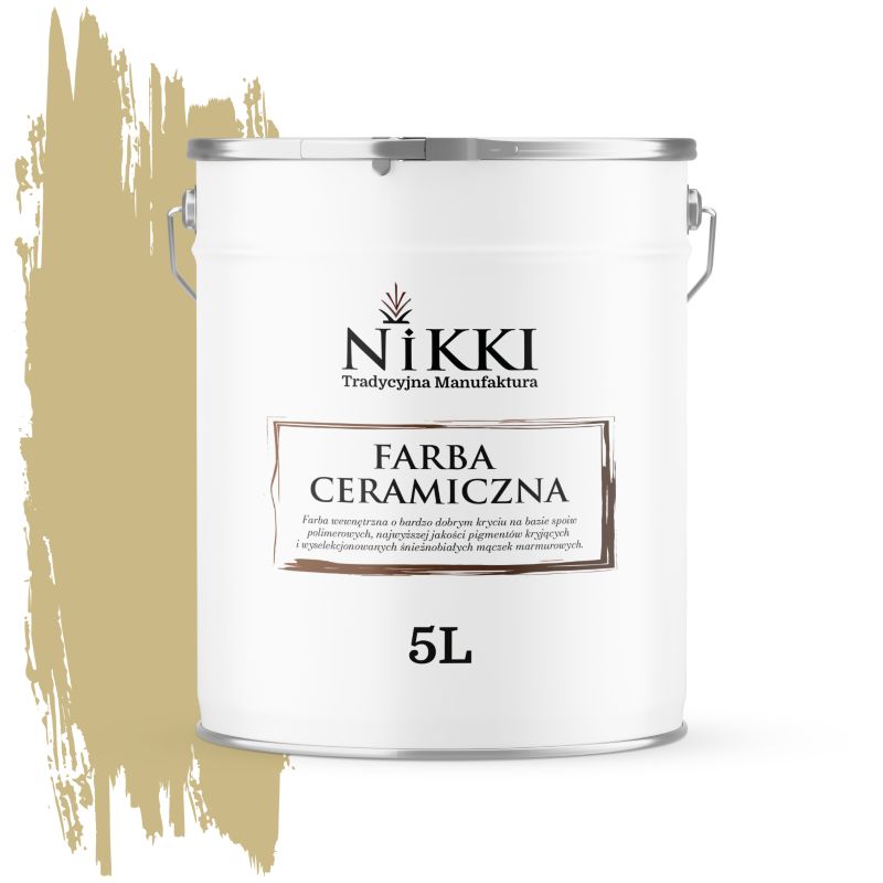 Farba Ceramiczna Wewnętrzna Ściany i Sufity NIKKI Zgniła zieleń H2348 Głęboki Mat 5L