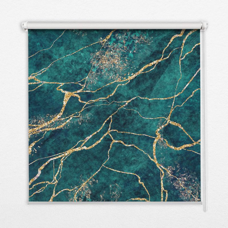 Roleta Do Sypialni Tulup 150x140 cm Zielony Marmur Montaż do ściany/sufitu 1 szt.