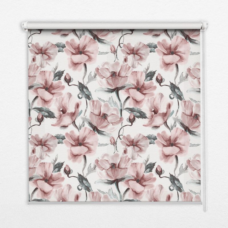Roleta Wewnętrzna Tulup 150x180 cm Różowe Kwiatki Montaż do ściany/sufitu 1 szt.