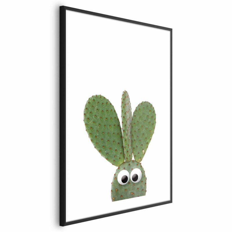 Plakat Artgeist Uszaty kaktus 60x90 cm z ramą czarną z marginesem 1 szt