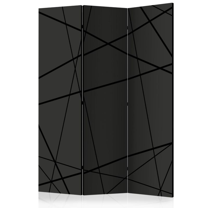 Parawan Muralo Jednostronny Trójwymiarowe Czarne Ekskluzywne Wzory 135x172 cm 1 szt.