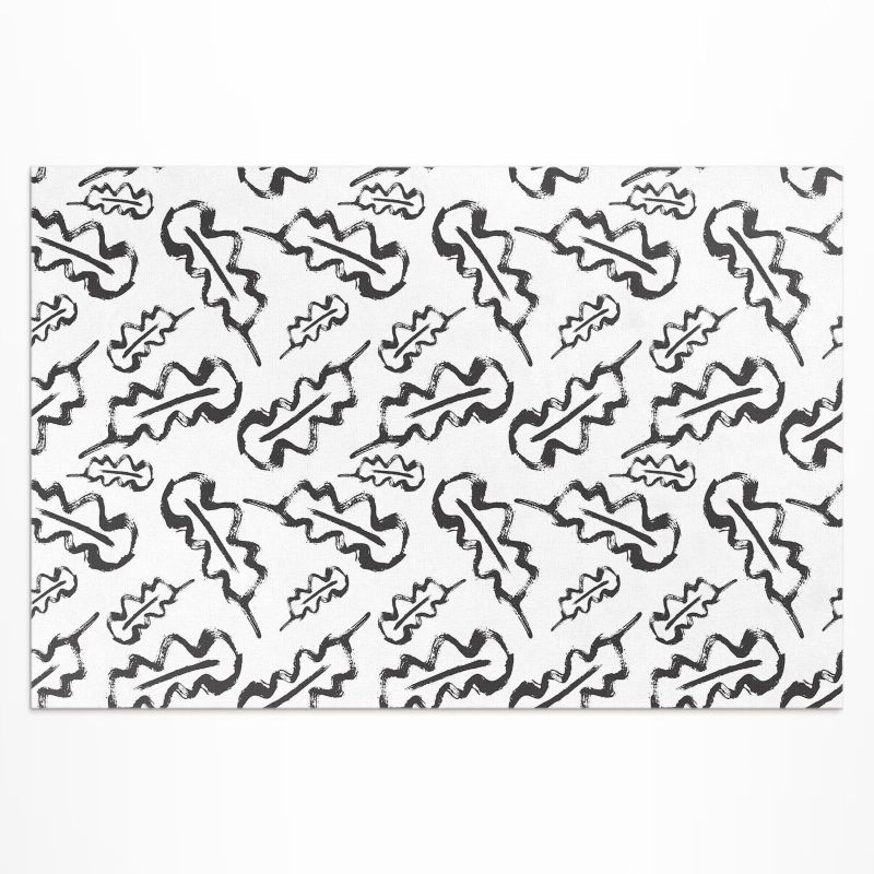 Dywan Winylowy Z Nadrukiem Wallfluent 60x90 cm Malowane liście w minimalistycznym stylu 1 szt.