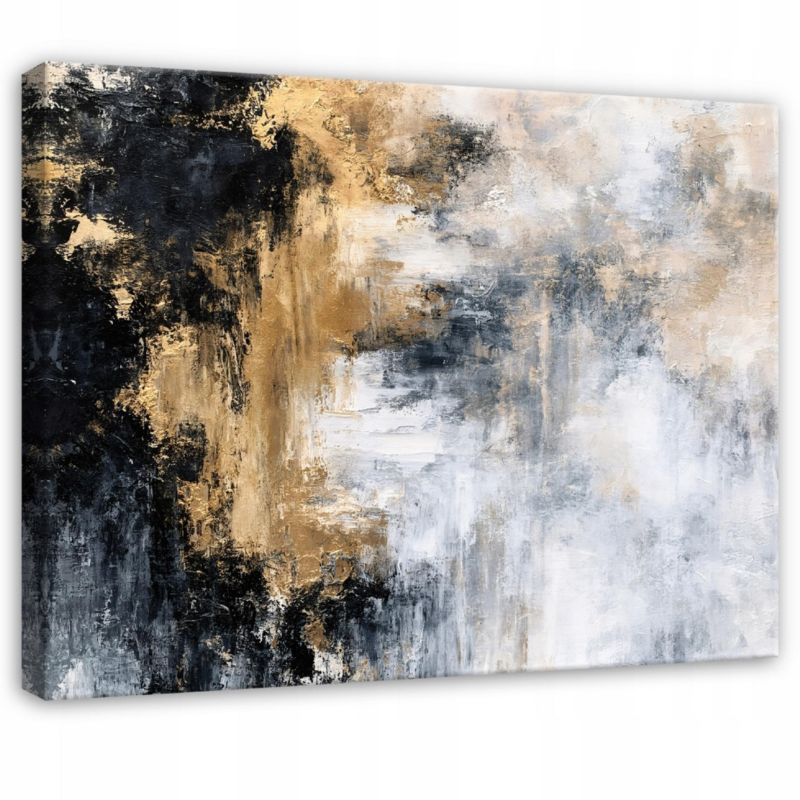Obraz Na Ścianę WALLARENA Do Sypialni Salonu Na Płótnie Abstrakcja Glamour Marmur Złoty 120x80 cm PP16632O20 1 szt.