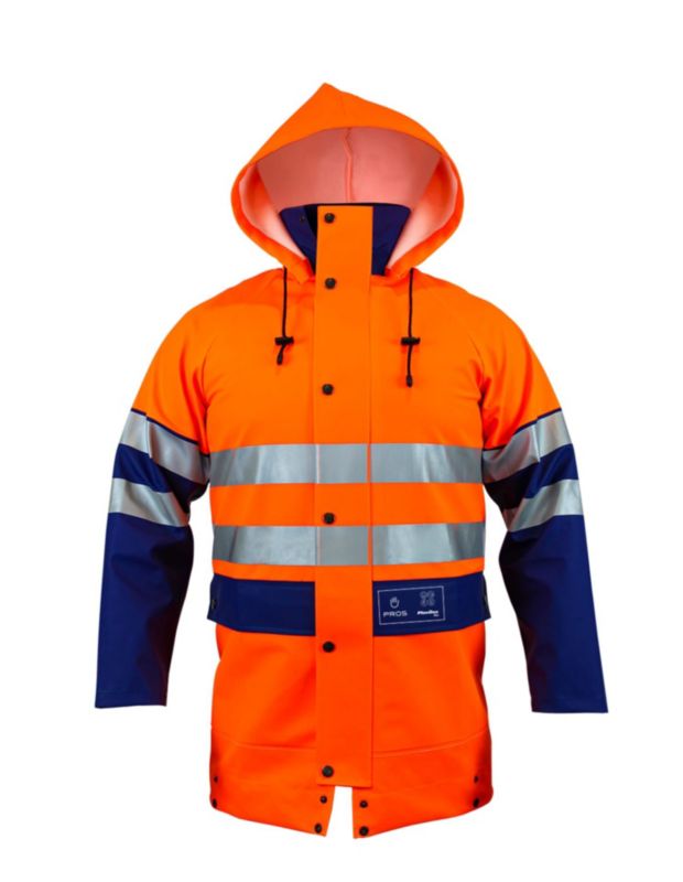 Kurtka dwukolorowa model 400 R Pomarańczowy fluorescencyjny/Niebieski 54 1szt.