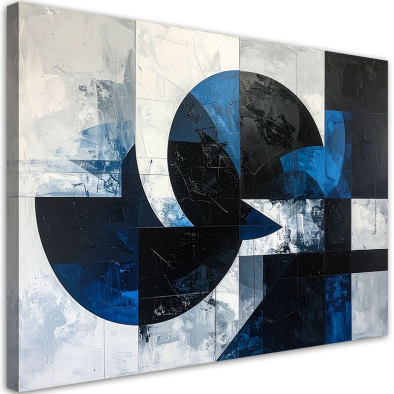 Obraz do salonu biura kuchni Feeby Abstrakcyjne koła kształty niebieski 100x70cm 1szt