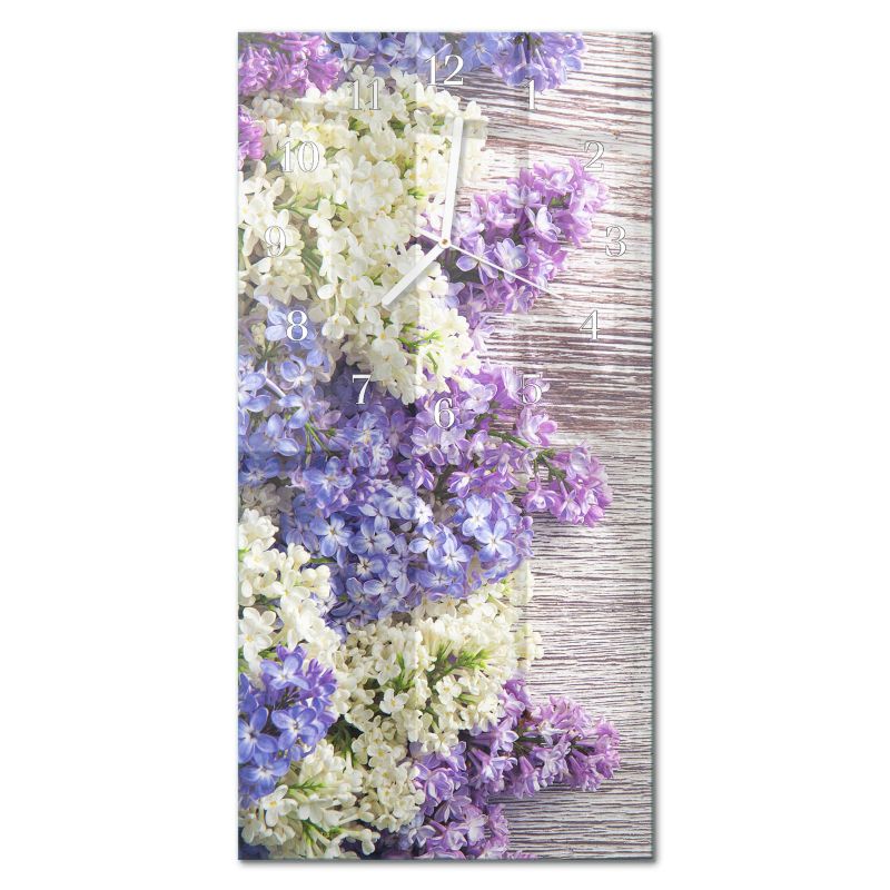 Zegar Ścienny Do Salonu Tulup 30x60 cm z Białymi Wskazówkami Liliowy 1 szt.
