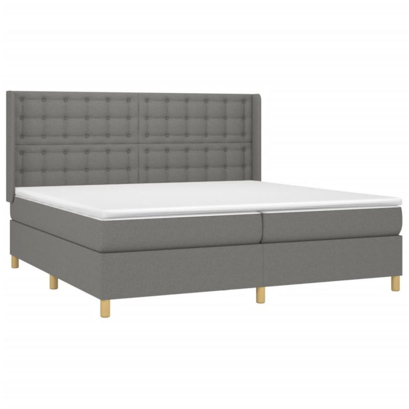 Łóżko kontynentalne WaszeMeble 200x200 cm ciemnoszara WM-3139222 1 szt.