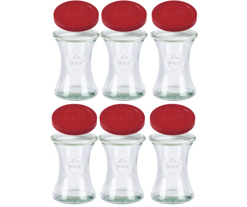 Słoiki MODO24 Weck 370 ml fi 80 deli silikonowe wieka 6 kpl.