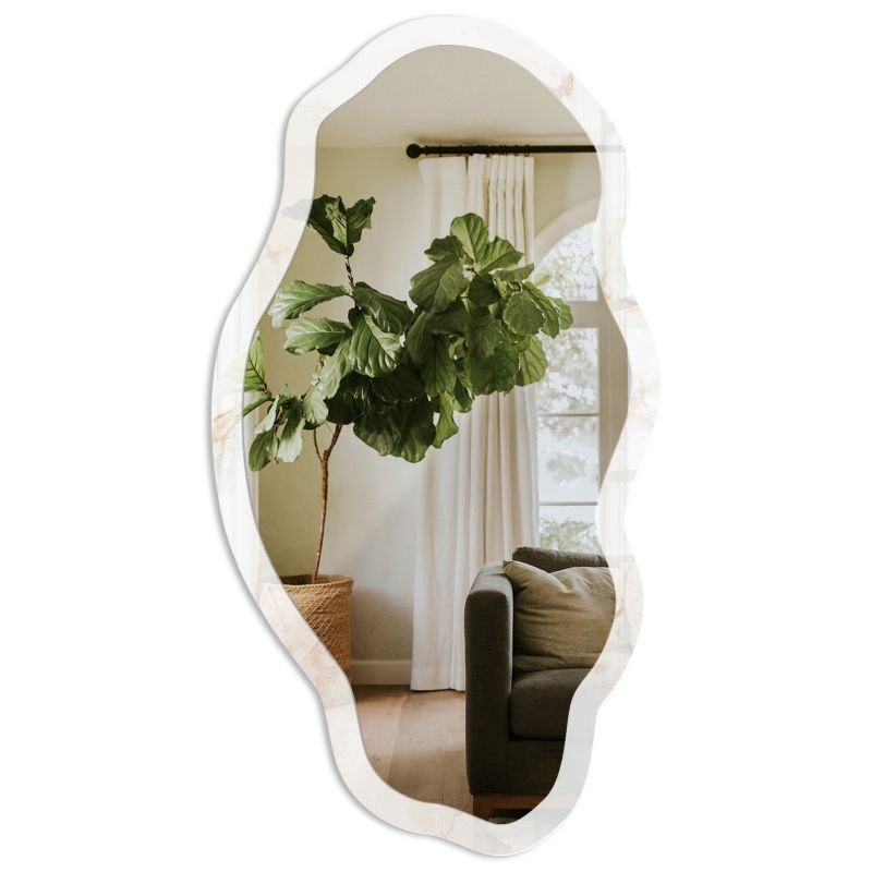 Lustro Organiczne Tulup 52x97 cm Elegancja marmuru - w Ramie Szkło Hartowane Lustro z Nadrukiem 1 szt.