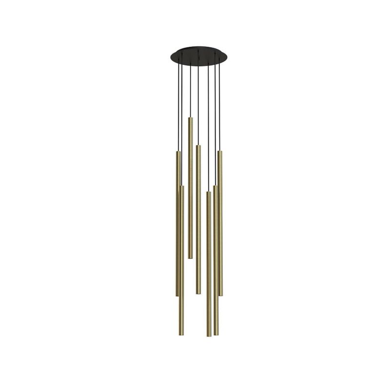 Lampa wisząca Nowodvorski Lighting Laser mosiądz-czarna wym: 172 x 30 x 30 cm 7xG9 x 10W 1 szt.