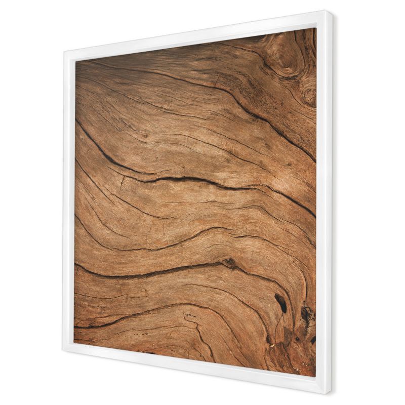 Magnetyczna tablica ozdobna Wallfluent 50x50 Słój drewna w białej ramie 1szt
