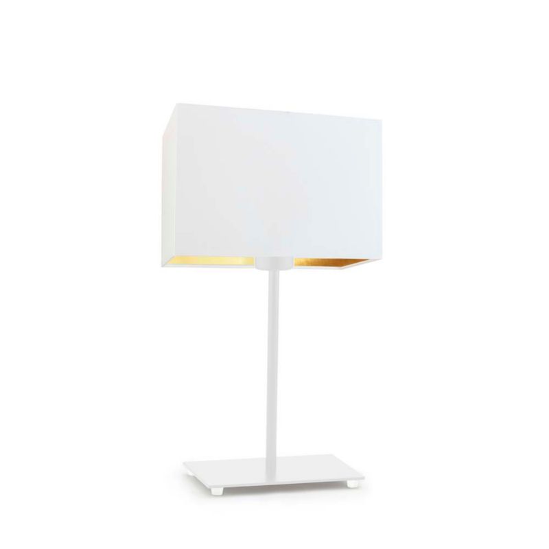 Lampka Nocna Volta Light Factory Moto Abażur Biały/Biały ze złotem Prostokąt 1xE27 1szt.
