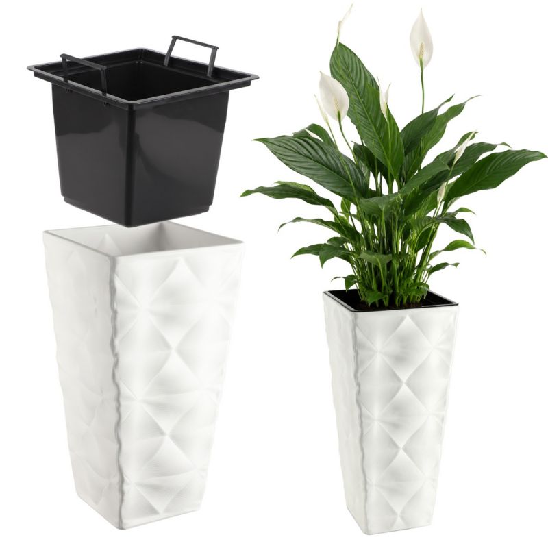 Doniczka KADAX Donica Z Wkładem Ogrodowa Biała 75cm 1 szt.