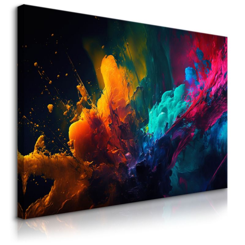 Obraz Muralo Na Płótnie Kolorowa Abstrakcja Nowoczesny Wzór Farby 100x70 cm 1 szt.