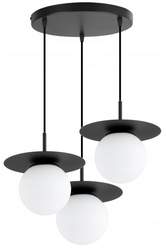 Lampa Wisząca Elko-Lighting Szklana Kula Nox Plafon 3x E27 czarny 1 szt