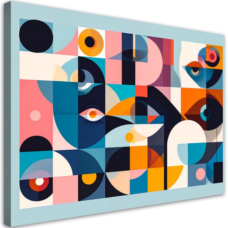 Obraz do salonu biura Bauhaus Feeby Kolorowe Abstrakcyjne Kształty 90x60cm 1szt