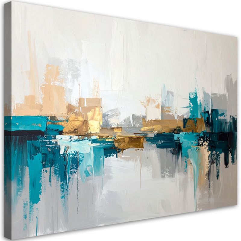 Obraz do salonu sypialni kuchni biura loftu Feeby Turkusowa nowoczesna 60x40cm 1szt