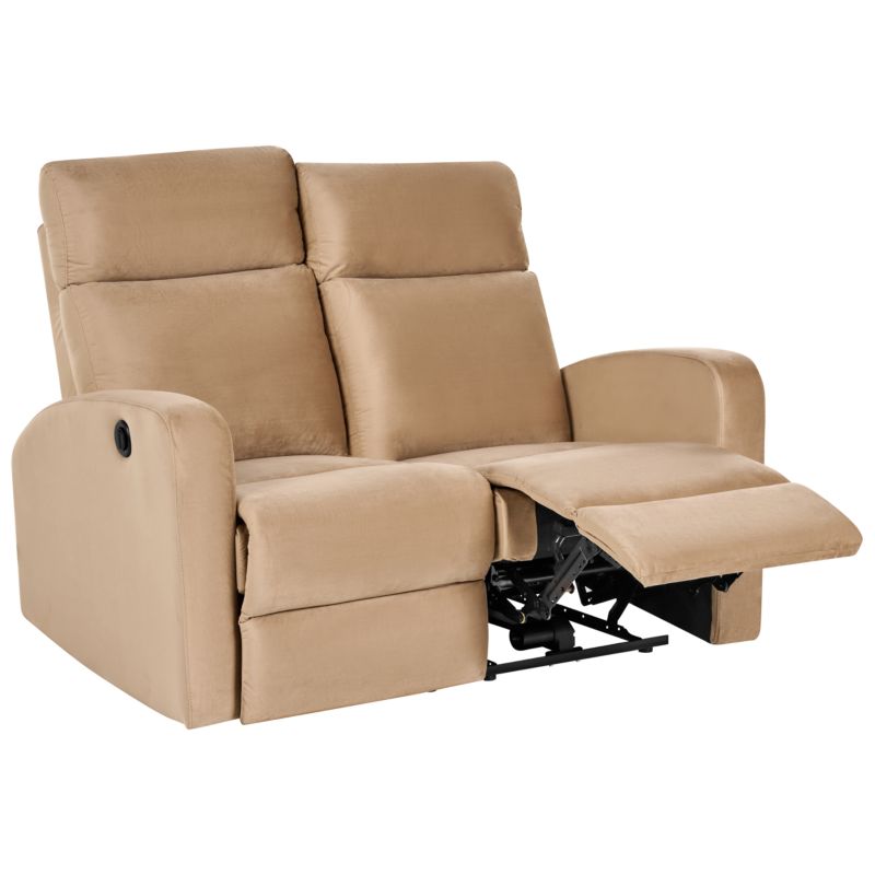 Sofa z elektryczną funkcją relaksu dla 2 osób Verdal Welur Jasnobrązowy 1 szt.