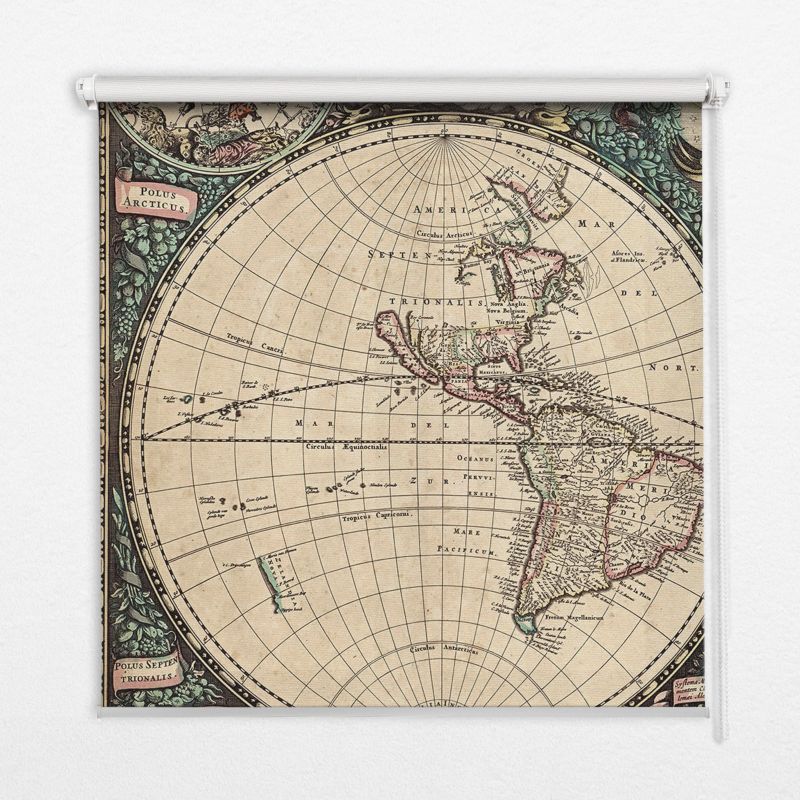 Roleta Do Okien Tulup 60x140 cm Mapa Świata Montaż do ściany/sufitu 1 szt.