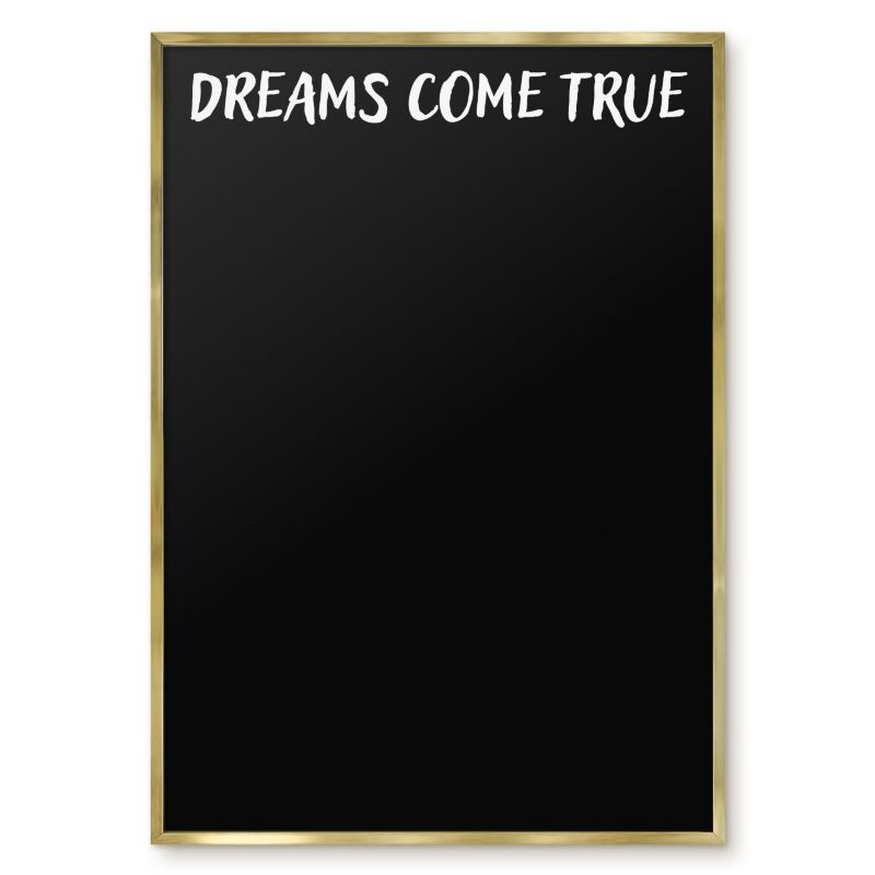 Tablica Magnetyczna Dekoracyjna Ścienna Tulup 70x100 cm Dreams come true 5 - Złota rama Do salonu, sypialni 1 szt.