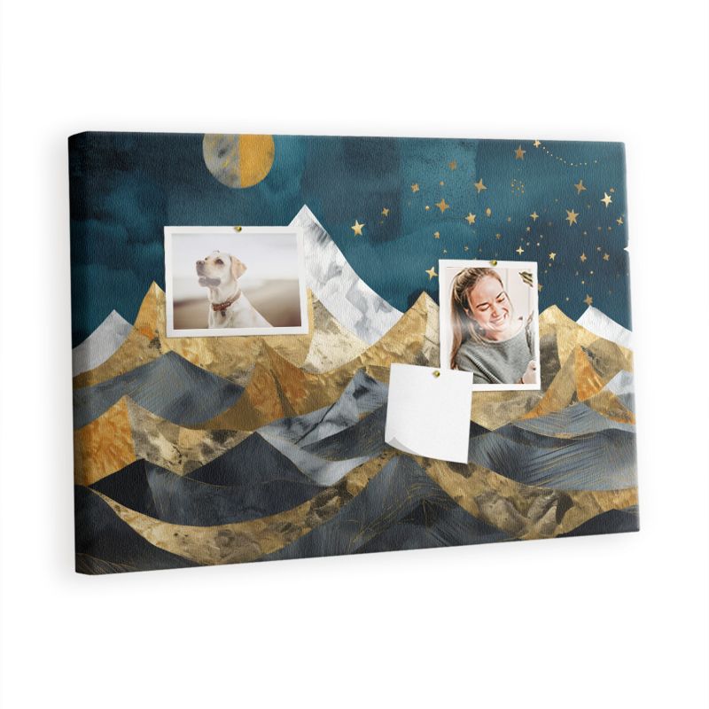 Tablica Korkowa Na Płótnie Tulup 60x40 cm Góry nocą Ozdobna loft Pinezki kolorowe 1 kpl