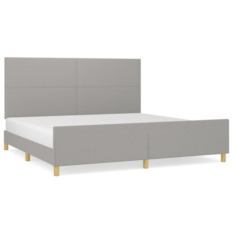 Łóżko tapicerowane WaszeMeble 200x200 cm jasnoszara WM-3124919 1 szt.